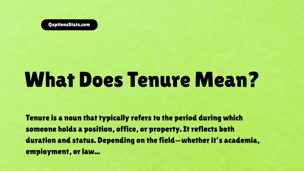 what-does-tenure-mean