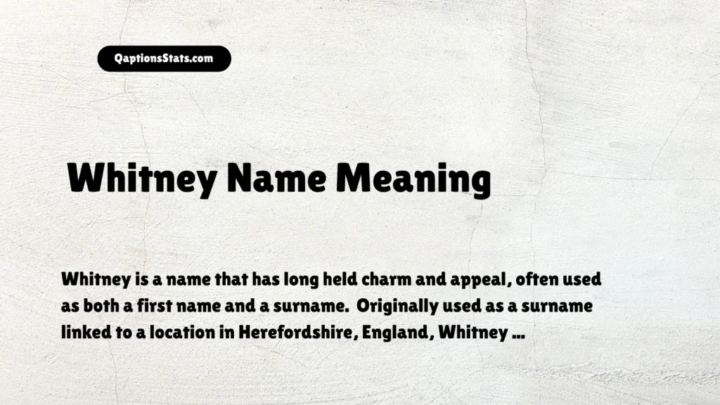 whitney-name-meaning