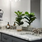 A Stylish Bathroom Vanity with Smooth Quartz Countertop for Any Bathroom